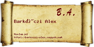 Barkóczi Alex névjegykártya