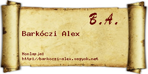 Barkóczi Alex névjegykártya