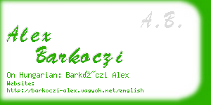 alex barkoczi business card