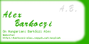alex barkoczi business card